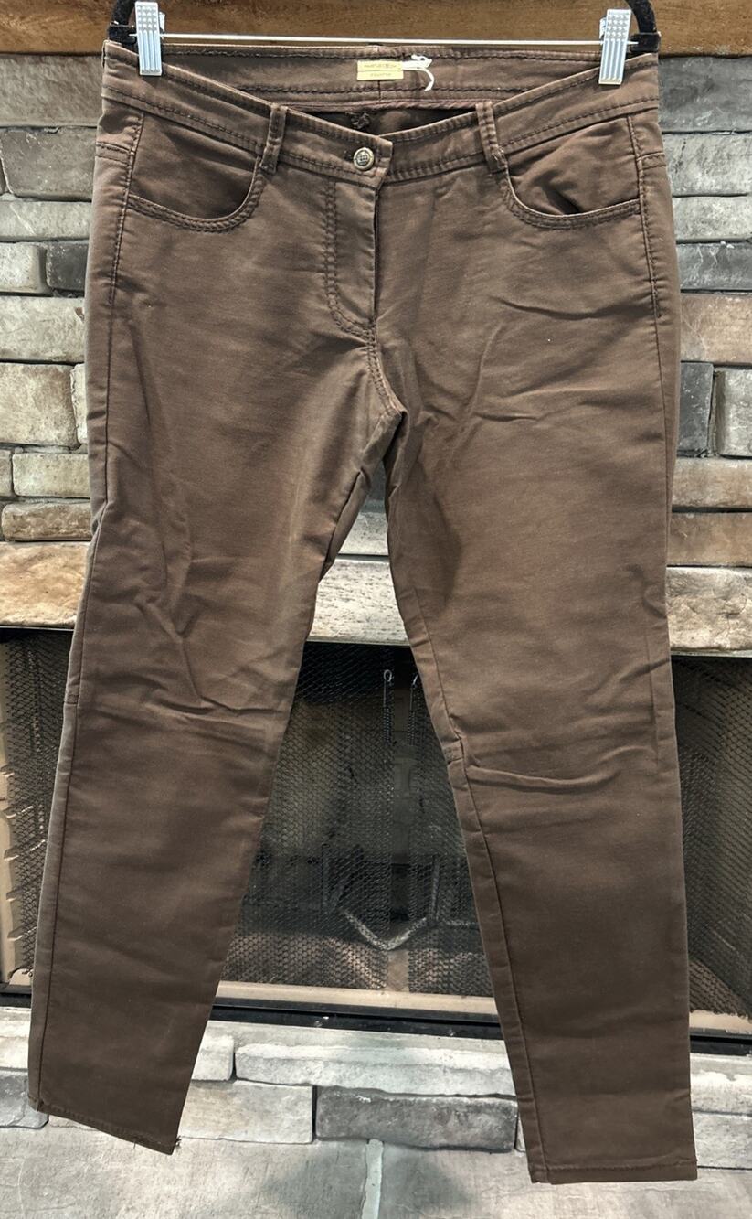 Women’s MAX STUDIO Country Brown Straight Leg Chino Pants Size 29